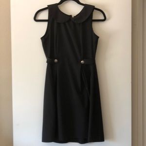 Black Sleeveless Peter Pan Collar Dress